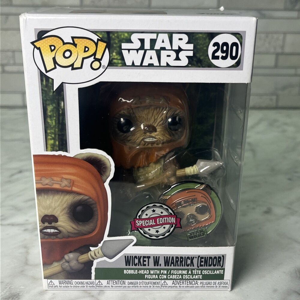 Funko Pop! Vinyl: Star Wars Wicket W. Warrick (Endor) Special Edition #290 w/PIN